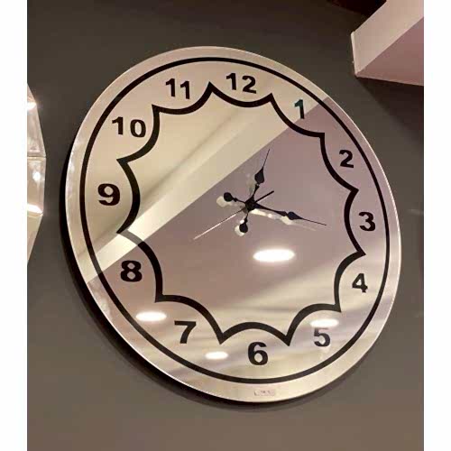 Boyalı Yuvarlak Dalga Desen Aynalı Saat